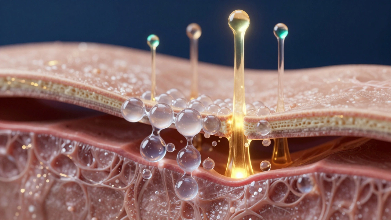 Концептуальное изображение восстановления структуры кожи и синтеза коллагена